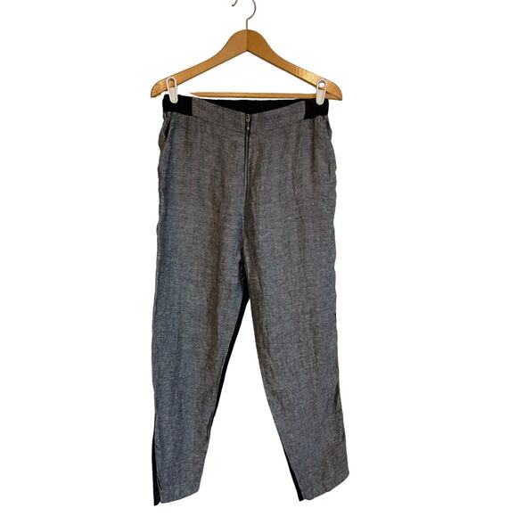 Kedziorek black gray pants tapered leg elastic waist casual pockets 38 US 8 - Picture 1 of 6